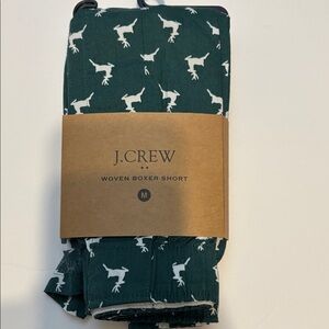 J. Crew Green Boxers with White Animal Print .100%COTTON
